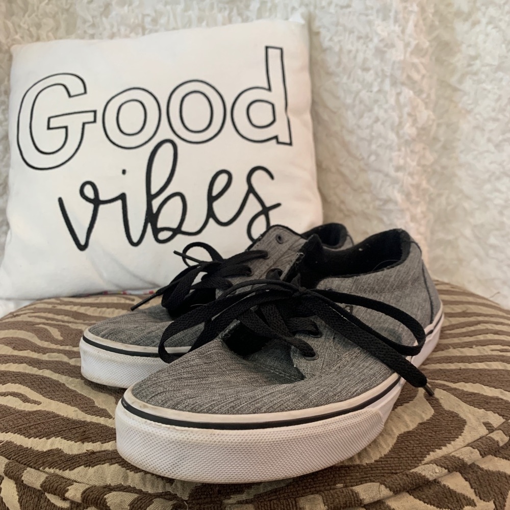 Vans grey canvas skate shoes (youth 7 = women’s 9)